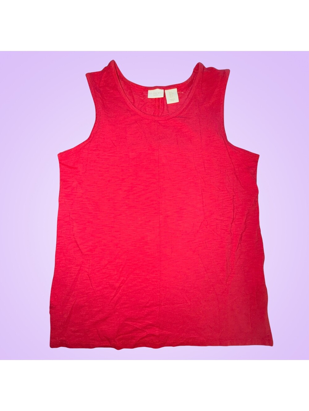 St Tropez West Womens Small Red  Coral Pink Sleeveless Scoop Neck Tank Top